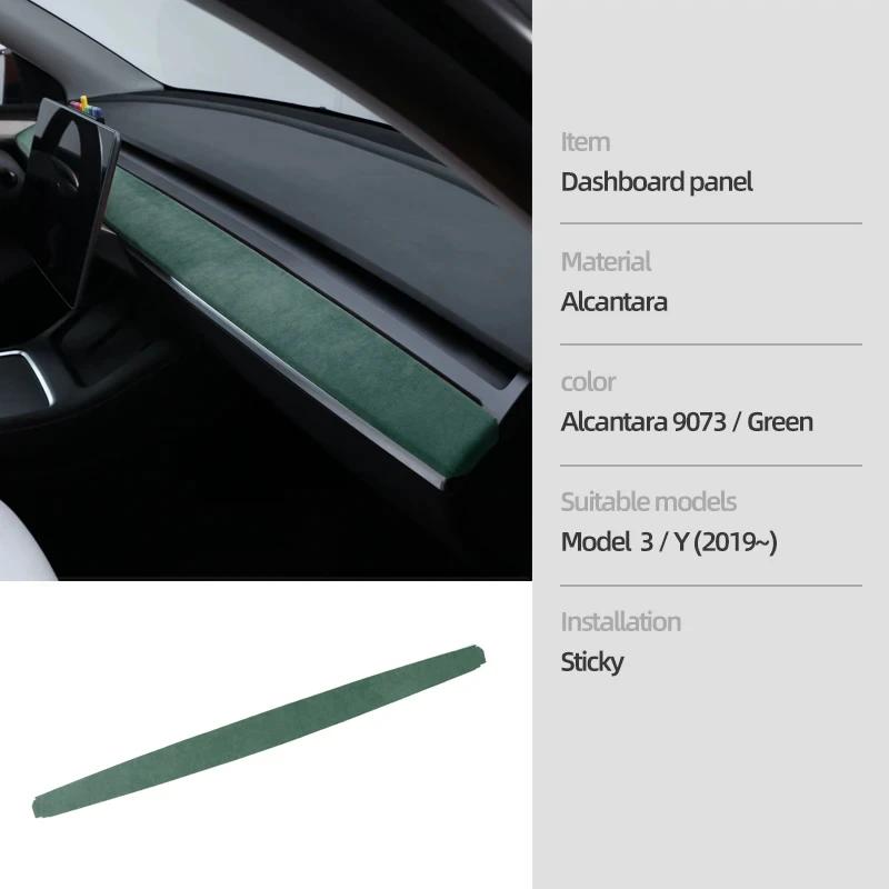 Made of Alcantara For Tesla Model 3 Model Y 2023-2019 Car Dashboard Cover Decorative Wrap Cap Protector Pad Innner Accessories