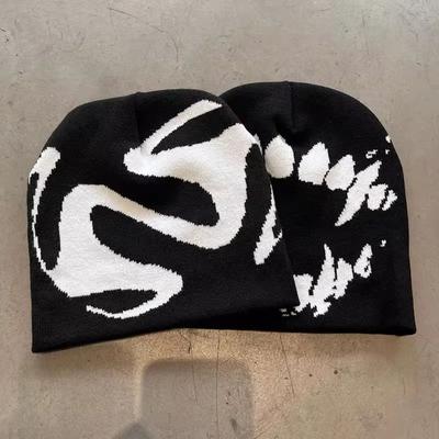 Vintage Y2k Streetwear Women Hat Pullover Hip Hop Knitting Hat Warm Wool Cold Caps