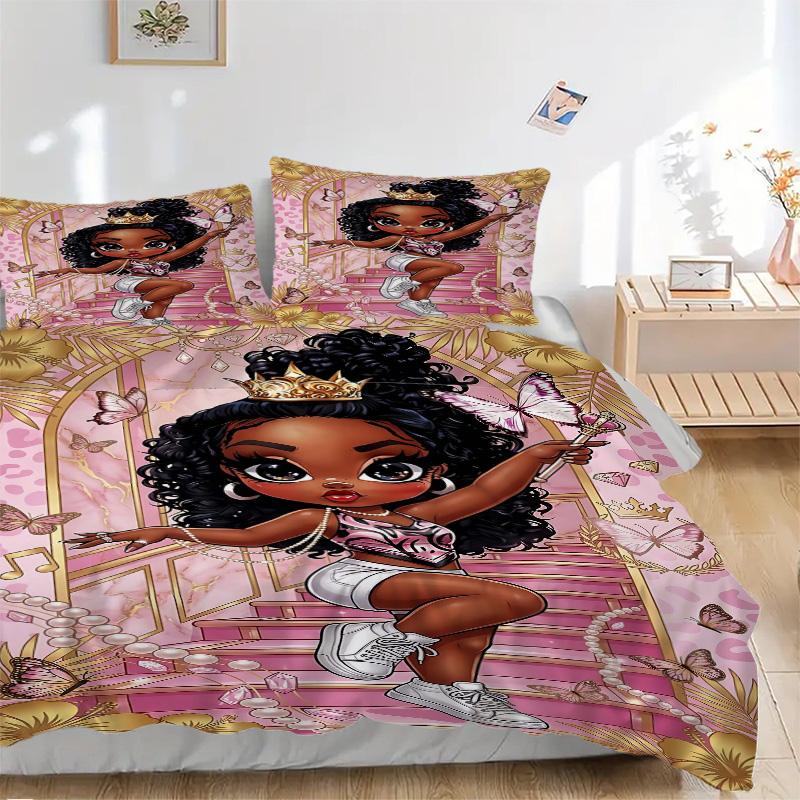 Butterfly Princess Fantasy Print 3Pcs Bedding Setduvet Cover With 2 Bedropillowcase Home Birthday Gift