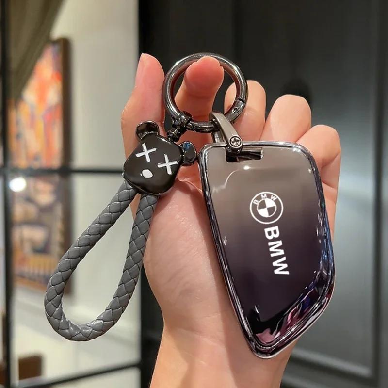 Car Key Case Cover Bag TPU Key Shell For BMW F20 G20 G30 X1 G05 X6 X7 Accessories Holder Shell Keychain EV2