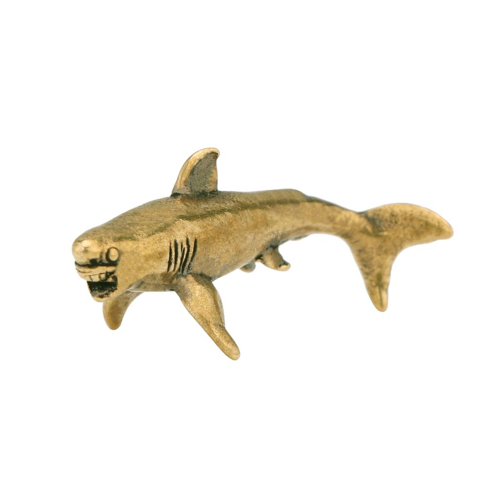 Dolphins Sharks Whales Marine Organisms Brass Small Ornament Crafts Retro Copper Figurine Collection Souvenir Gifts