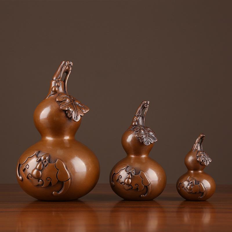Copper Gourd Home Decoration Living Room Entrance Creative Gift Office Ornament