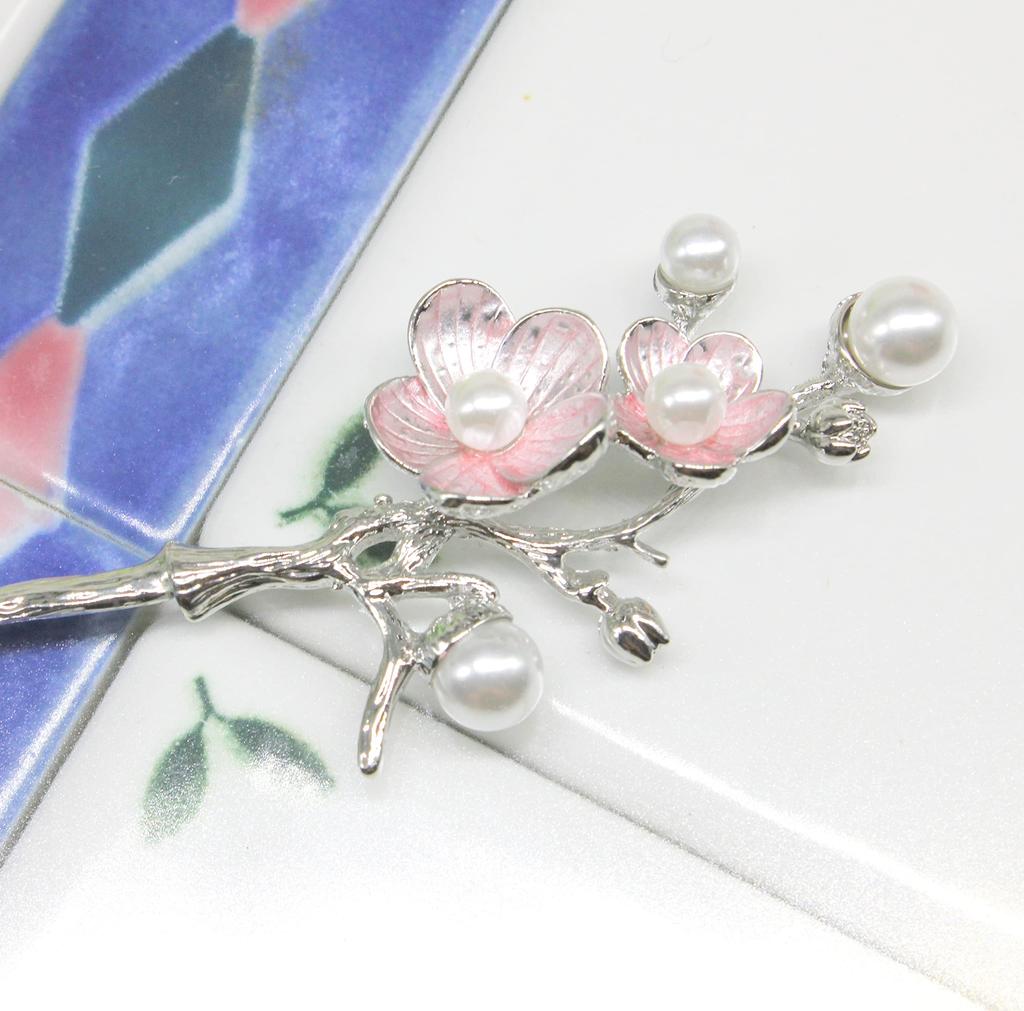 Miaomyao Single Japanese Hair Cubic Cherry Silver Hair Doplnek [Miaomyao] Vlásenka, Vlásenka, Styl, Tomesode, Ornament, Kov, Antik, Zirkony,