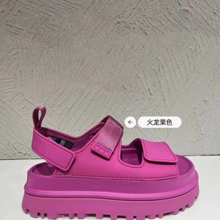 2025 New Thick Sole Height Increase of 5 Cm Beach Velcro Sandals Summer Word with a Pedal Fashion Versatile