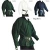 Men's Vintage Loose-fitting Shirt With Retro Stand Collar And Tie Belt
