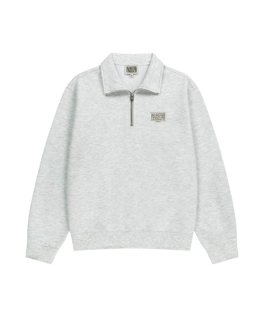 Malittepeulangsowajeobeo Small Classic Logo Half Zipup Sweatshirt Light Heather Gray