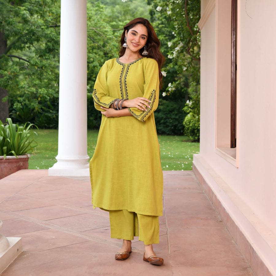Indian Designer Top Tunic Cotton Slub Kurti Women Bollywood Party Wear Salwar Kameez Kurta Pant Set