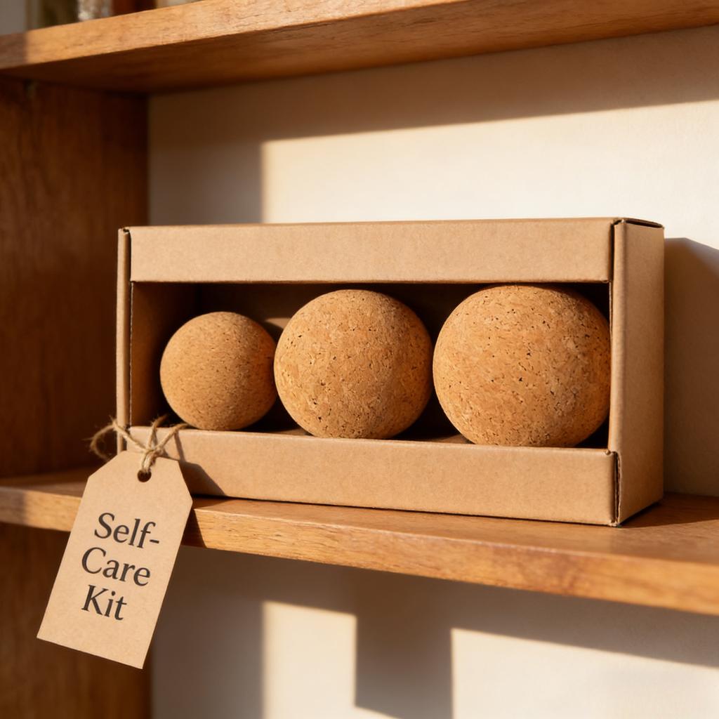 Fascia Release Cork Ball 2pcs: Yoga-Mobilitätshilfe zur myofaszialen Entspannung, Physiotherapieball für Rücken-, Nacken- und Fußmassage