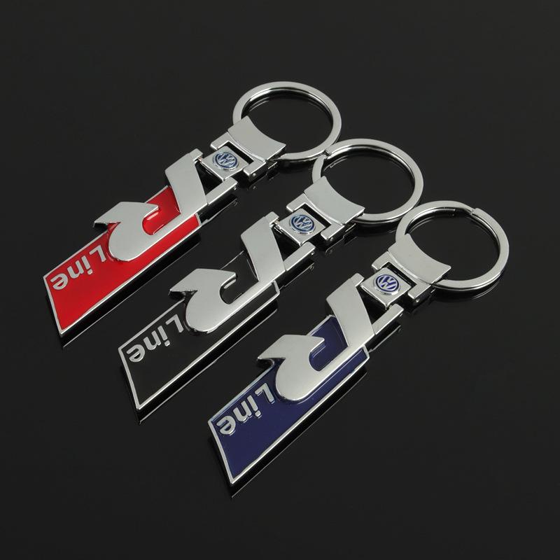Car Styling Metal Keychain Badge Key Ring Accessories For Volkswagen VW R Golf Tiguan Jetta T-ROC Passat GTI Caddy Touran Arteon Mo0 8w