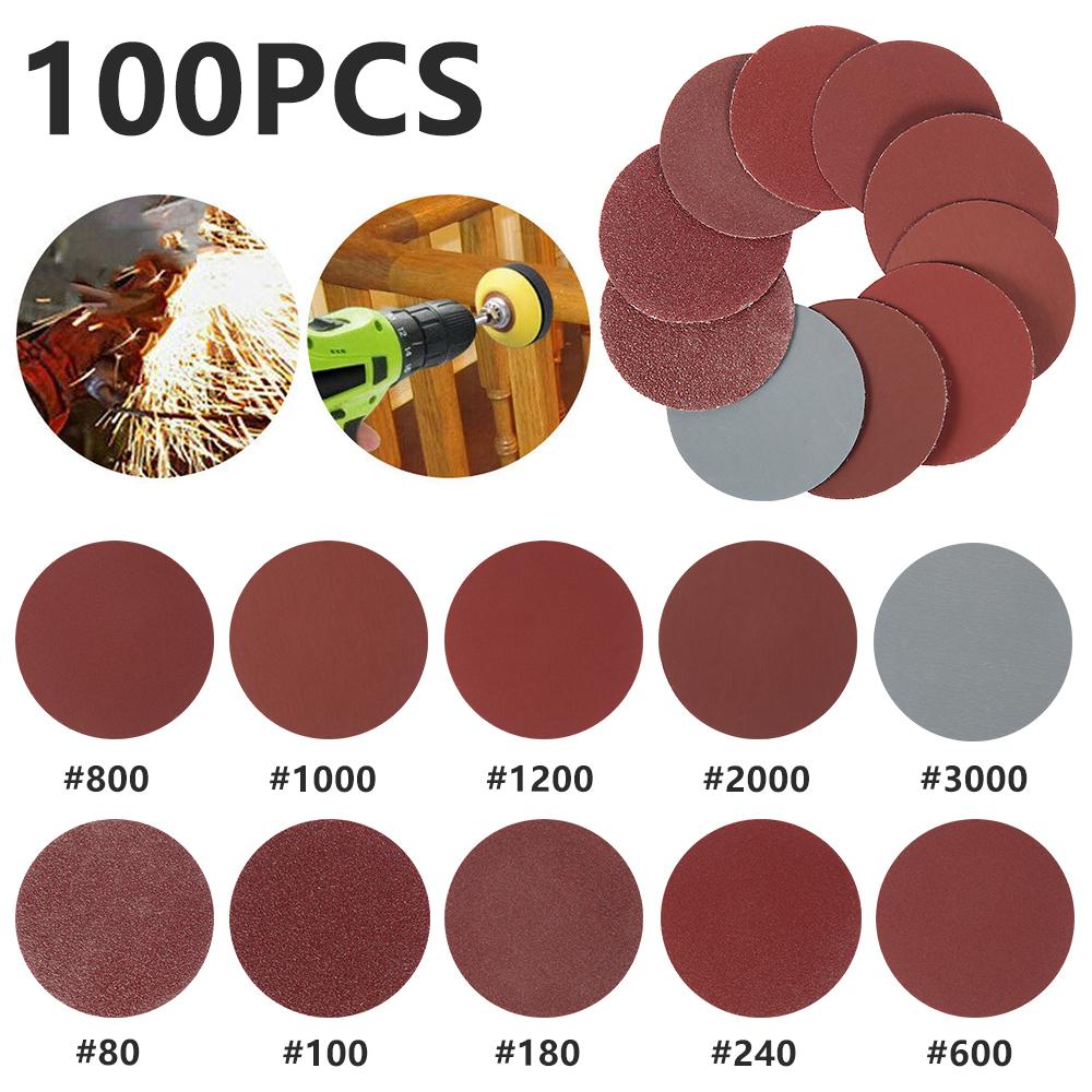 12-142Pcs Sandpaper Sanding Disc Pad For Drill Grinder Abrasive Sheets Rotary Tools Accessories Metal Wood Polish Sanding Sheet
