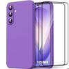 Shockproof Case - BOOLING - for Samsung Galaxy S26 Plus - Anti-Scratch Silicone - 2 Screen Protectors - Purple
