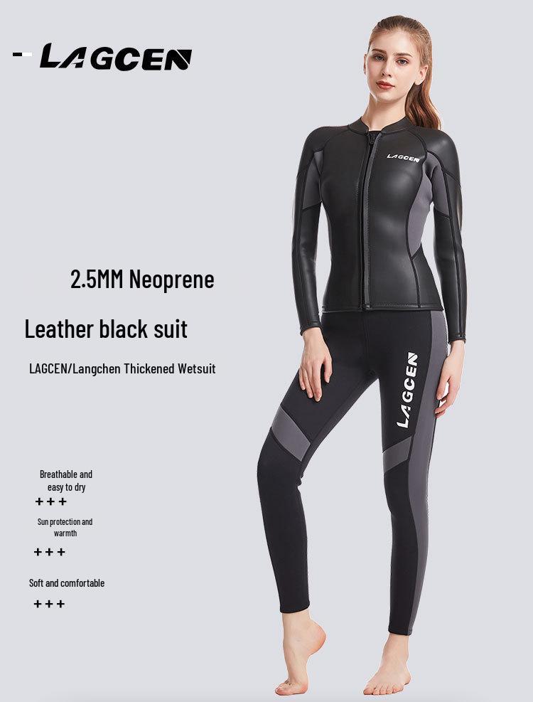 LAGCEN Combinaison d'hiver super élastique 2,5 mm résistante au froid pour la natation et la plongée