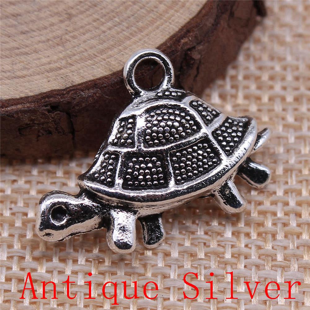 Turtle Shaped Charms Pendant For Bracelet Necklace Jewelry Making Craft Findings