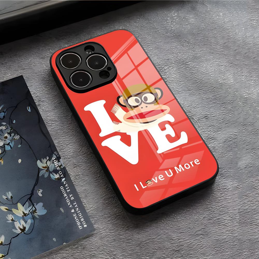

P-Paul F-Frank Phone Case For IPhone 17 Air 16 E Pro Max 15 14 13 Mini 12 Pro 11 Max Plus Black Glass Cover iPhone 11ProMax