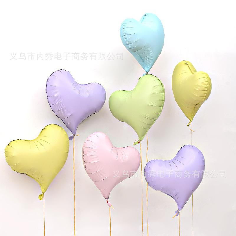 20 Inch Matte Crooked Heart Aluminum Film Balloon Candy Color Curved Love Helium Balloon Party Decoration