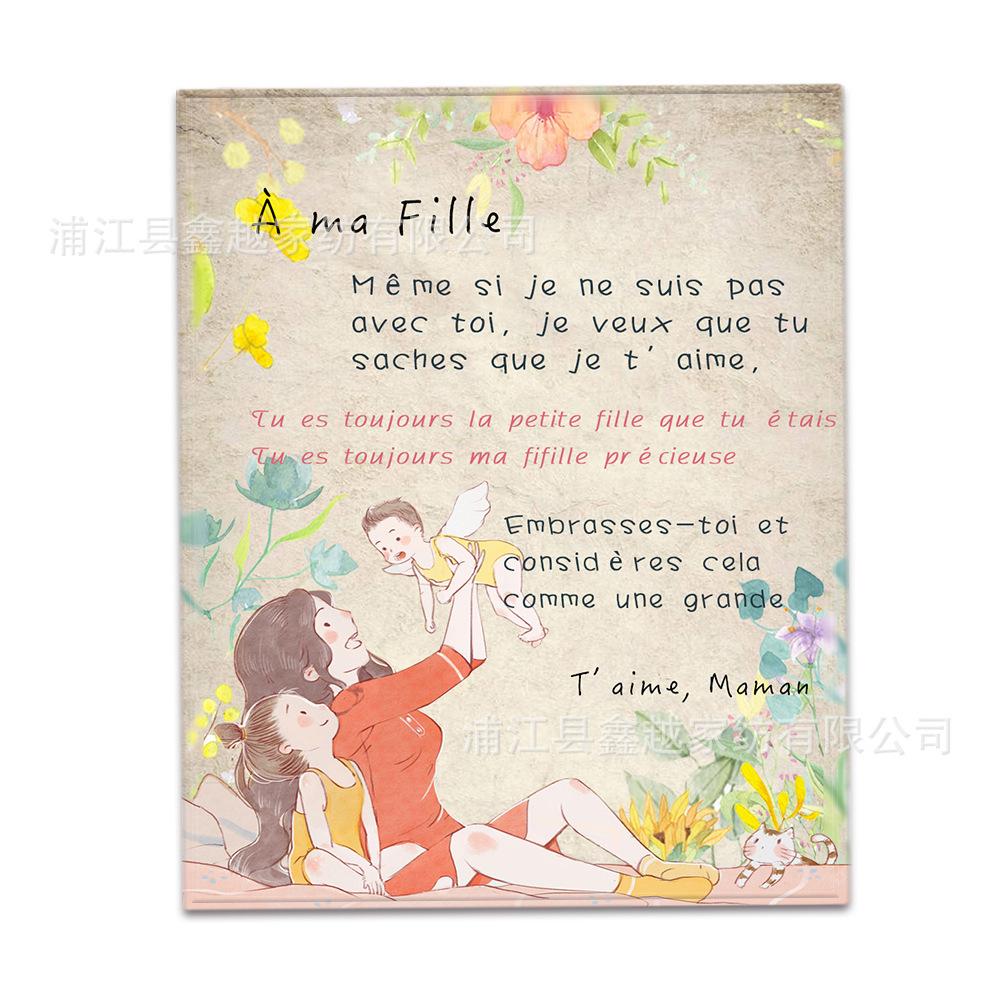 A mia Figlia Lettere Francesi Coperta in Flanella a Mia Figlia Figlio Regalo Coperta Calda per Letto Divano Divano Regalo di Compleanno Decorazione Casa