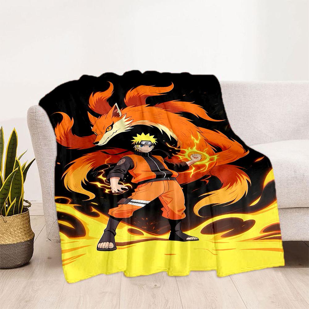 Naruto And Nine-tailed Fox Suitable Blanket for Offices, Travel, Living Rooms Also a Good Gift for Friends and Family Suitable for All Seasons.