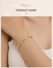 Zirconia Cross Bracelet for Women, Stainless Steel 18k Gold Plated Non Tarnish Stylish Gift