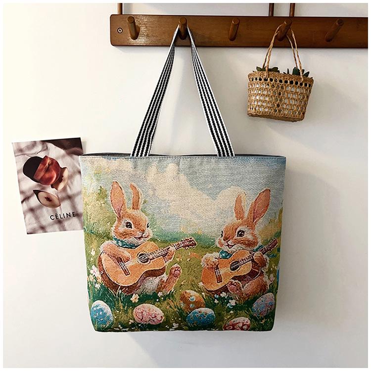 Etnická plátěná taška přes rameno s pavím motivem - Dámská módní taška Tote s velkou kapacitou