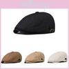 Color Casual Solid Cotton Beret Hat Women Breathable Travel Cap Spring Summer