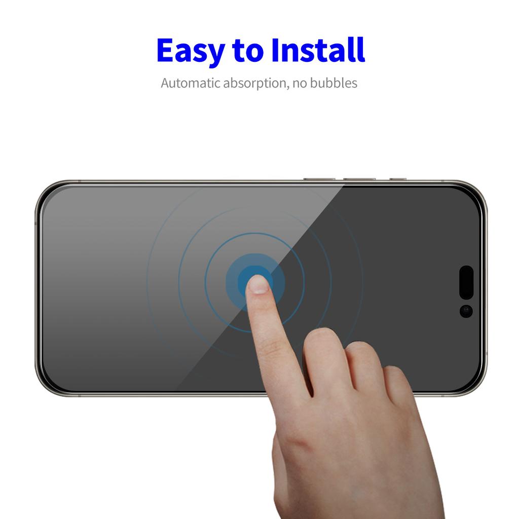ENKAY HAT PRINCE For iPhone 15 Pro Privacy Screen Protector High Aluminium-silicon Glass Silk Printing Film