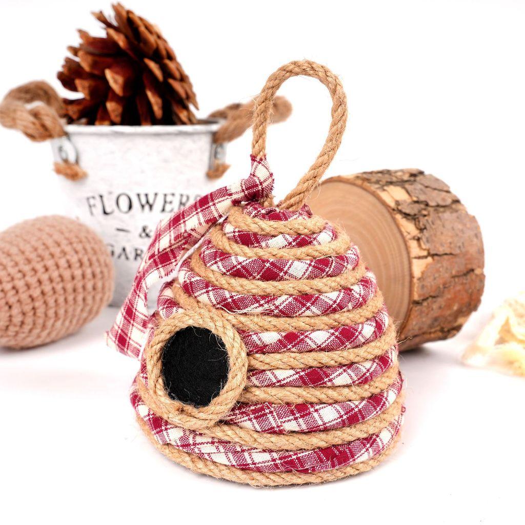 Bee Skep Home Decor With Braided Jute Rope For Themed Party Venues And Wall Art