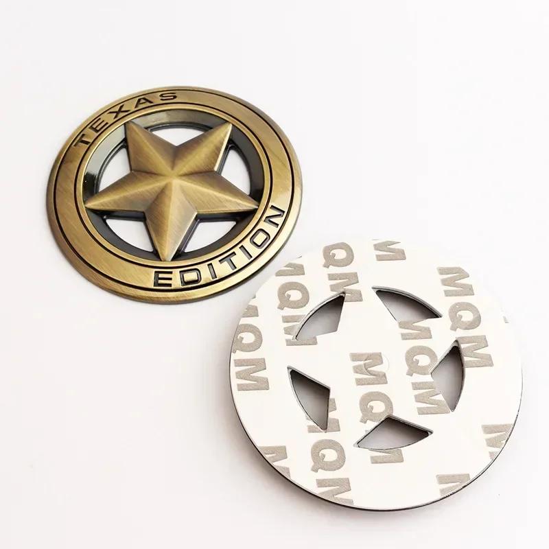 3D Metal TEXAS EDITION Shield Pentagram Star Side Fender Door Emblem Badge Car Stickers For JEEP Wrangler Liberty Grand Cherokee uy1