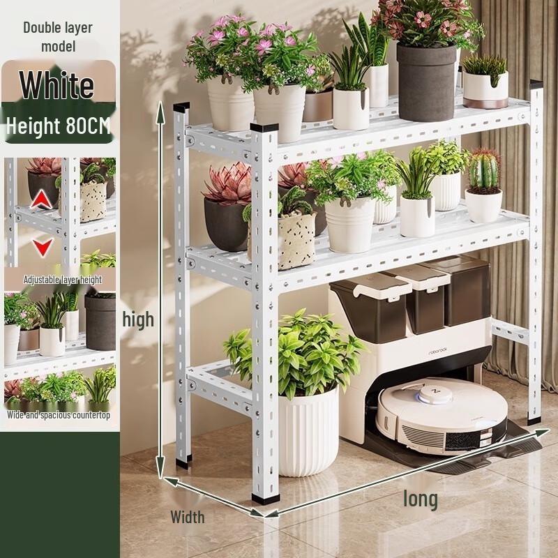 

Minimalist 2-Tier Wrought Iron Plant Stand & Storage Shelf