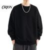 Loose Fit Athletic Wear Men Long Sleeve Sweatshirt, Pullover Shirt, Solid Soft Polyester Shirts Color Crew Neck Sweatshirt for Street Office