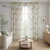 Standard Rod Hole Curtain with Hole-Free Installation, Cotton Linen Printing Window Curtain, Light Blocking Privacy Protection for Bay Machine