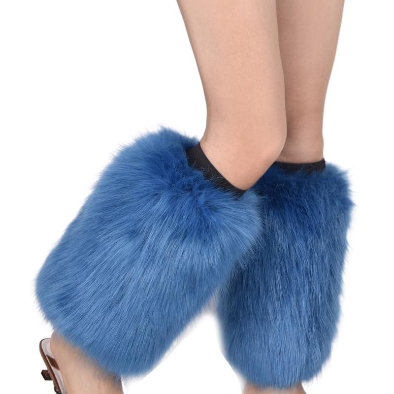 Boot Cuffs Leg Warmers Winter Warm Outdoor Fashion Vibrant Neon Fluffy Faux Fur Boots Cover Thick Calf Socks for Women