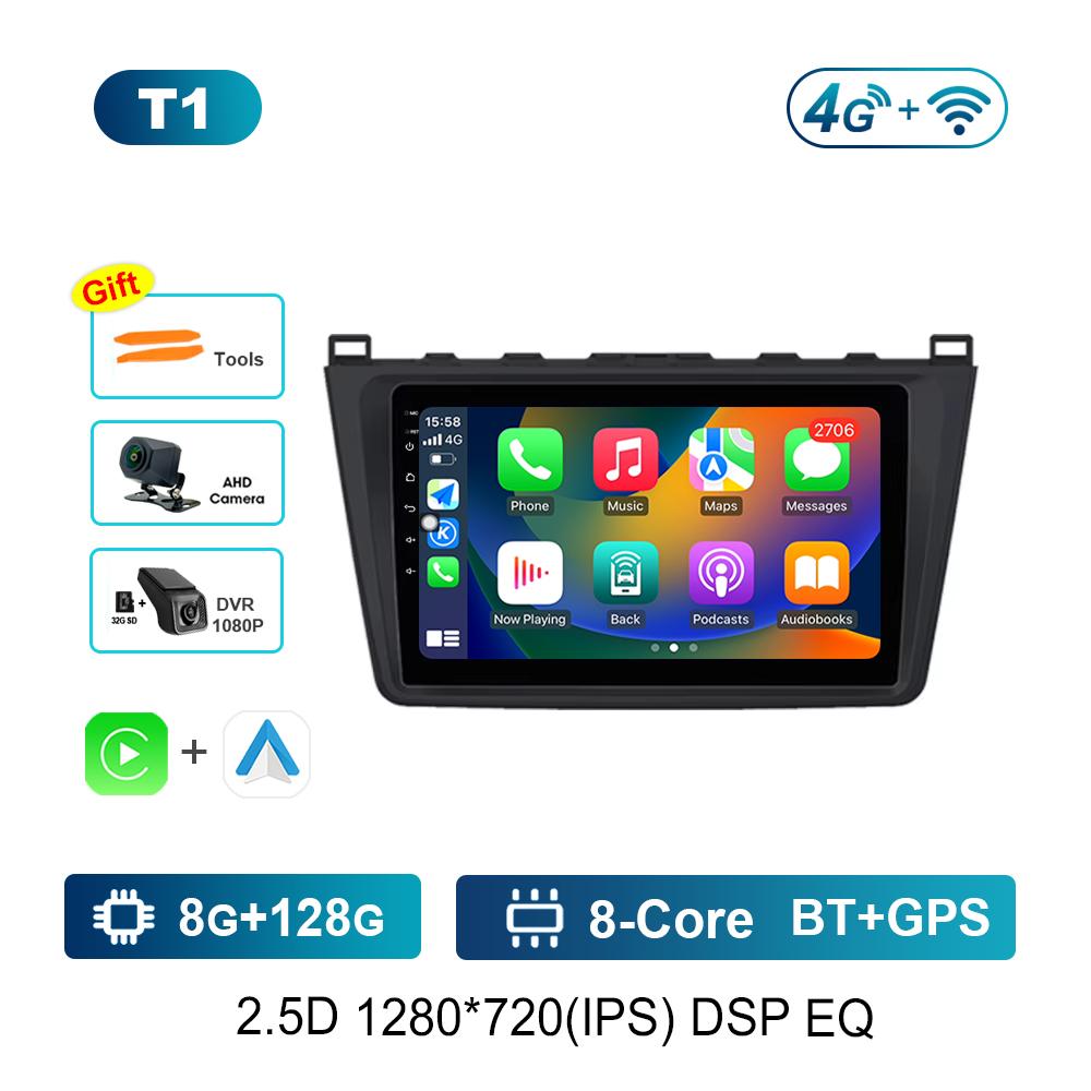 GPS Navigation Android Car Radio Multimedia Video Player for Mazda 6 GH 2007 - 2012 Bluetooth DSP Stereo HD Touch Screen 4G WiFi