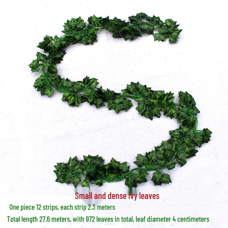 Efeutute Weinblätter Künstliche Deckenranke mit Rattan und Grünem Laub