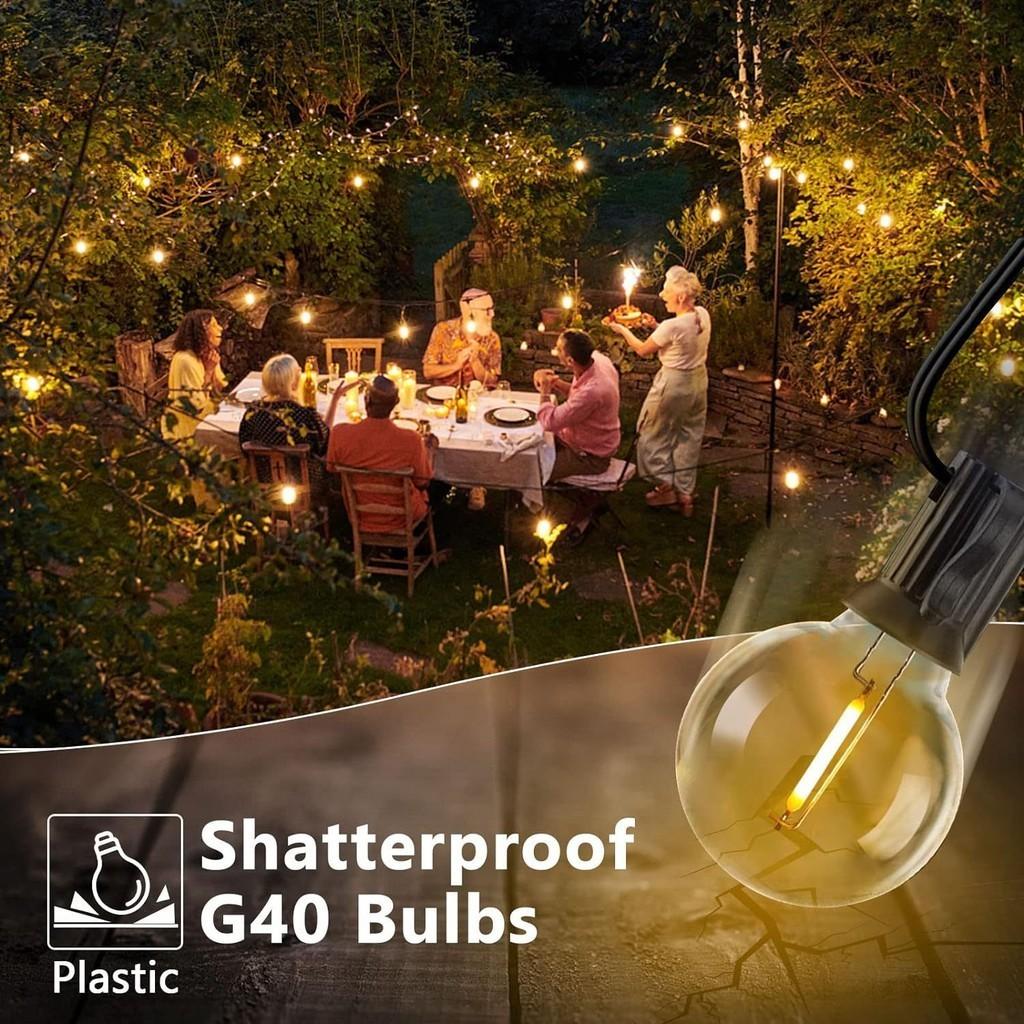 Warm White Led String Lights G40 Outdoor Camping Waterproof Eu Us Plug