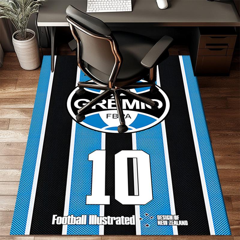 Gre-mio Football Badge Printed Office Carpet Chair Cushion Entryway Rug, Rugs for Living Room, Bedroom Christmas gifts