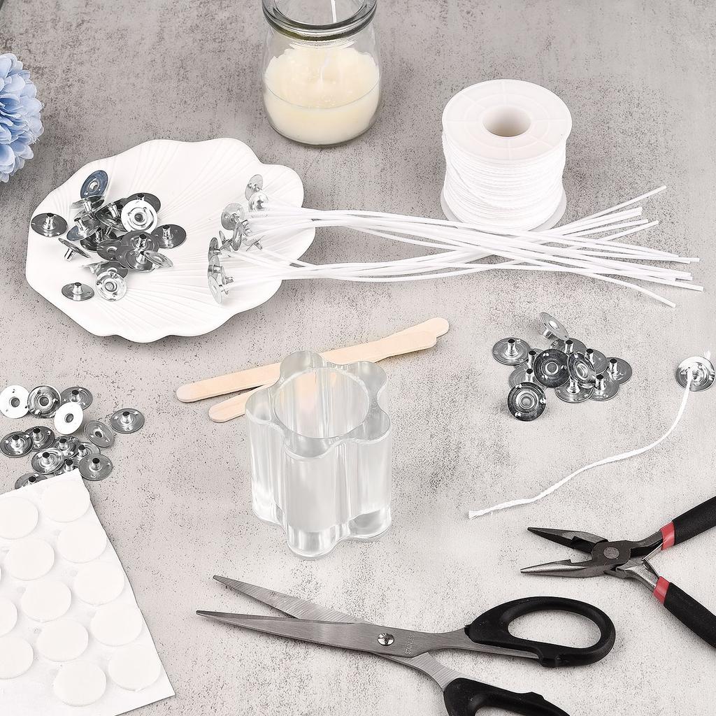 50pcs/Lot Candle Wicks For Candle Making Pre-Waxed Wicks Party Supplies 8cm-20cm Natural SmokelessPure Cotton Wicks Burn Longer