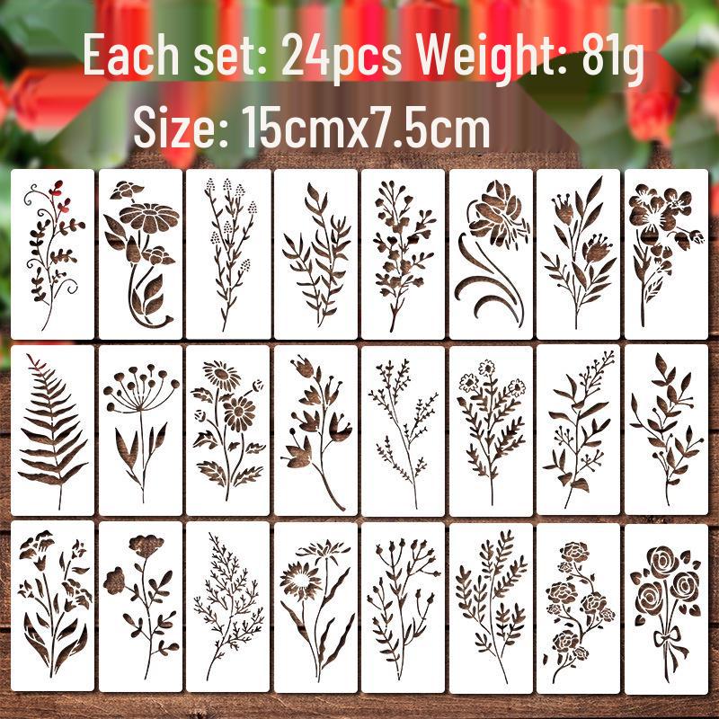 Geometric Floral Pattern Stencil for DIY Wall Painting