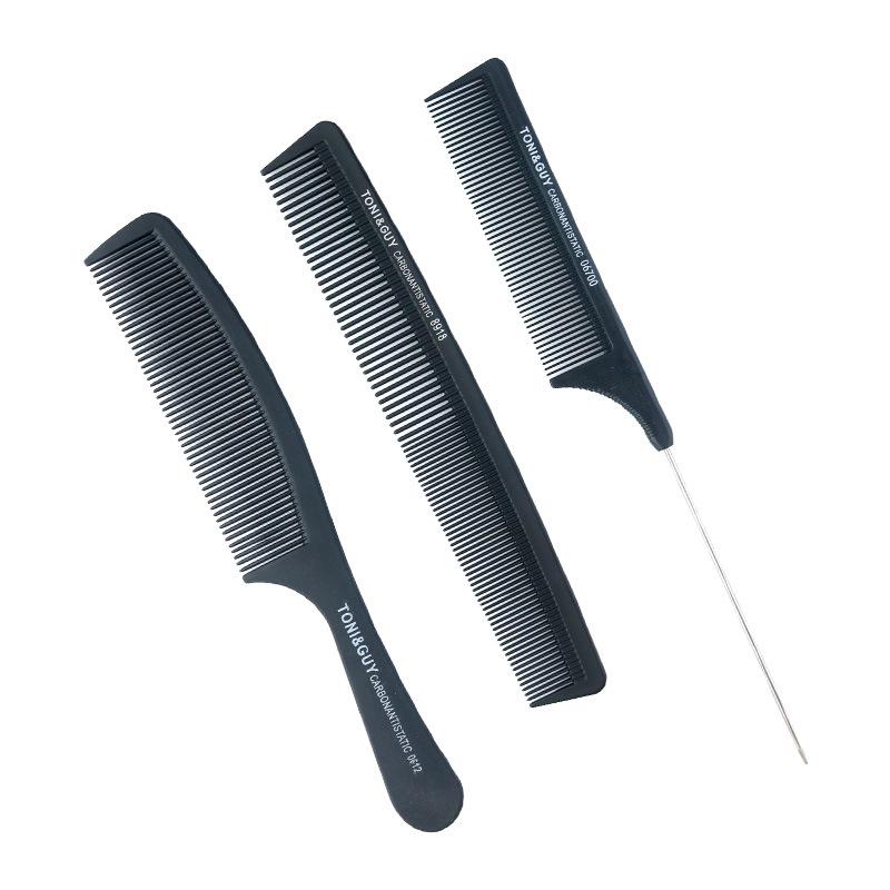 Antystatyczny gęsty grzebień z włókna węglowego dla mężczyzn i kobiet - Długi grzebień z ogonkiem do fryzjerstwa i salonu fryzjerskiego