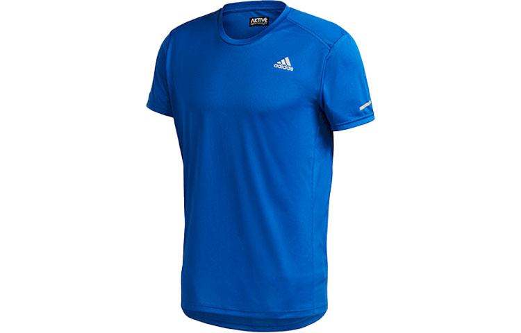

Adidas T Shirts Men s Blue Crew Neck Moderate Straight Fit GC9094 S