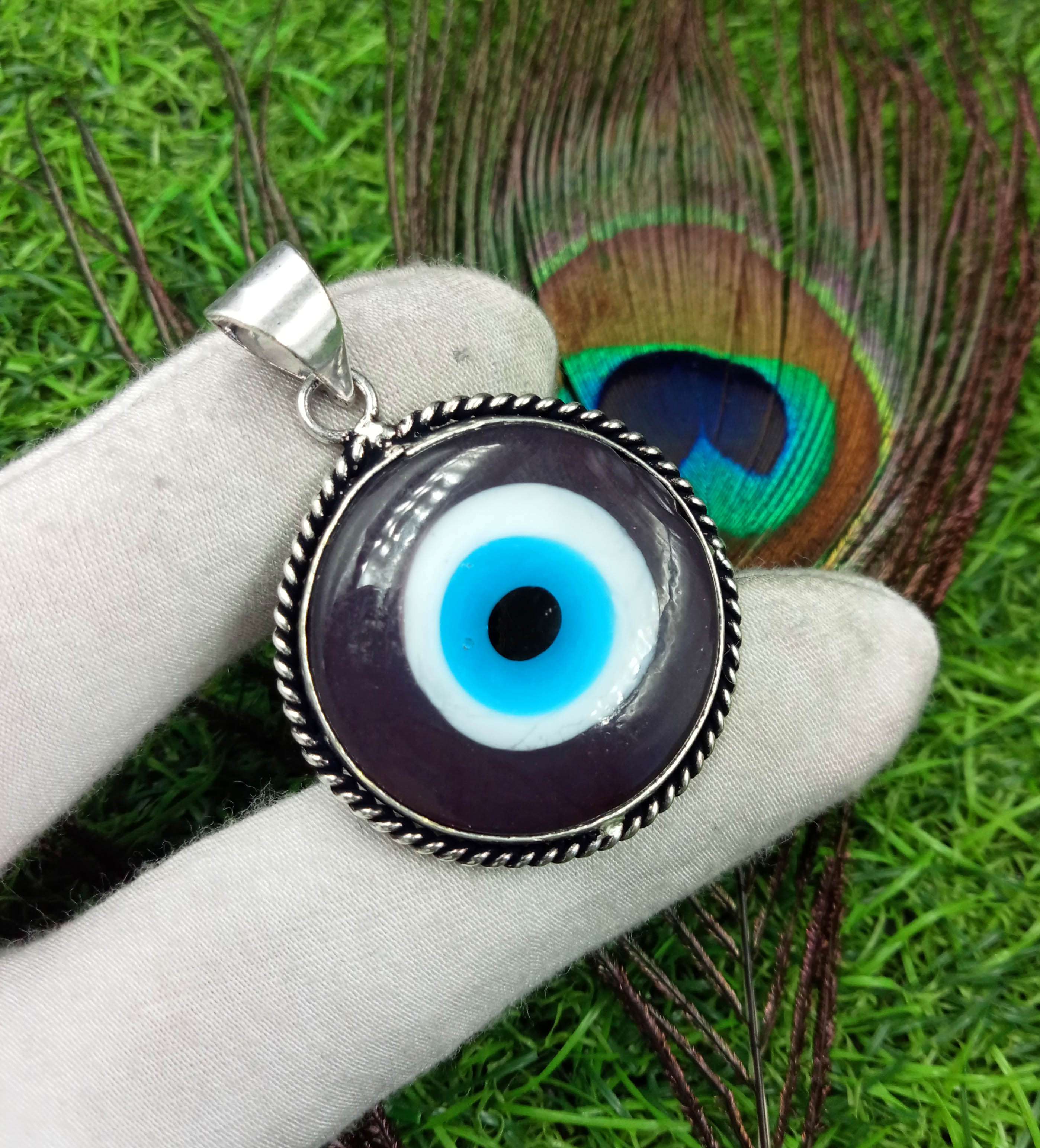 

Кулон с драгоценным камнем Evil Eye 925 пробы с серебряным покрытием DEP-105