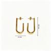 Gold Stainless Steel Hook Dangle Earrings: European & American Minimalist Style