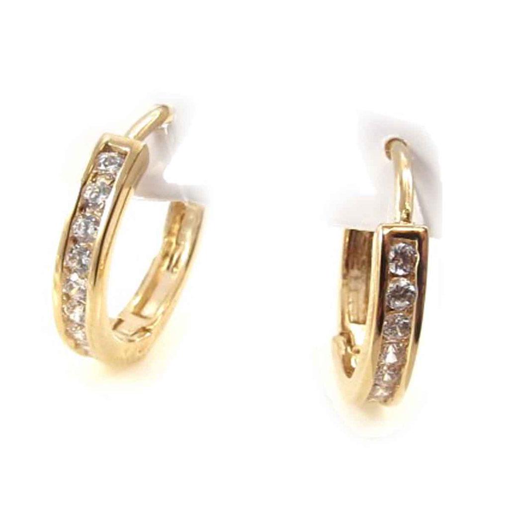 Les Trésors De Lily [J7208] – Vergoldete Creolen „Déesse“ aus Weißgold – 16 x 3 mm