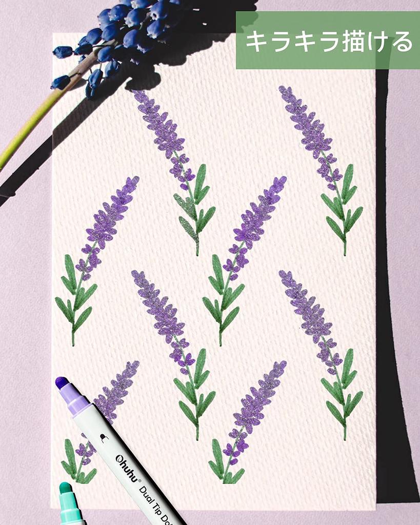 Ohuhu Dot Dot Metallic and Basic Dot Drawing Set for Memo and Doodles Pens, 15-Color Set, 0.5mm Push-Pull Markers, Colors, Water-Based Pens, DIY,