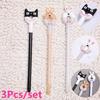3 Pack Cute Plastic Ballpoint Pens Creative Cartoon Rabbit Cat Ballpoint Pen Gel Pen Signature Pen Children Gift Stationery