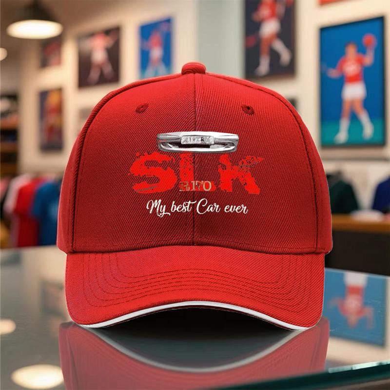 

1pc of Unisex Seasonal Baseball Cap New Style Hat with SLK Print Breathable Black FlatBrimmed Cap for Outdoor Activities One Size
