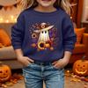 Kids Halloween Printed Hoodie Loose Fit Long Sleeve Casual Sweatshirt