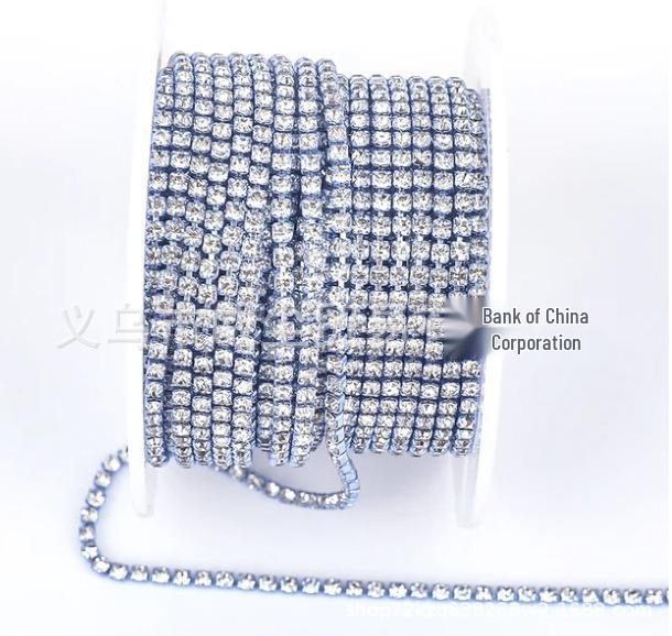 Mjuk Silver/Guld Röd AB Vit Diamant Strasskedja för Kläddekoration (SS4.5-SS18)