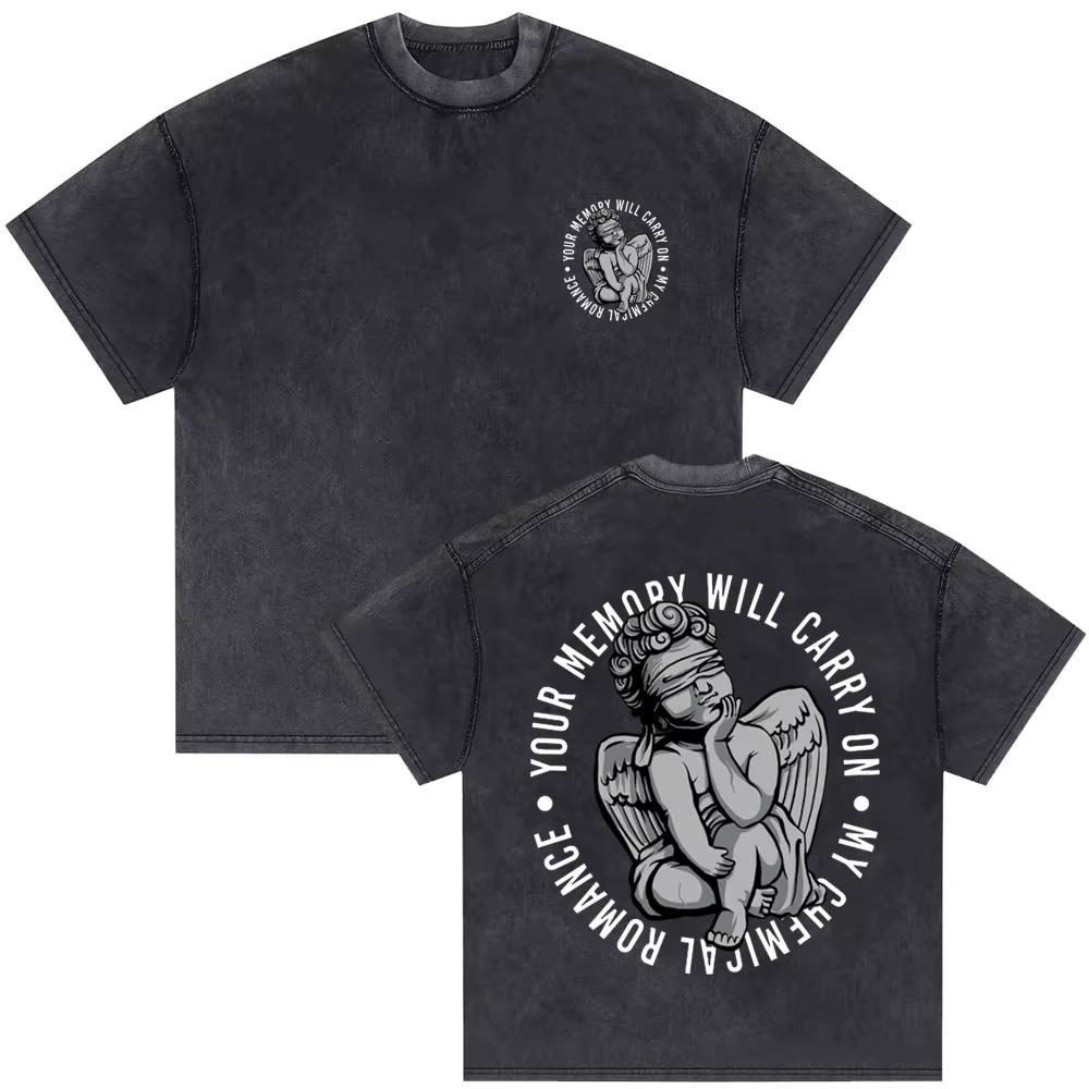 2026 Washed Vintage My Chemical Romance 2007 Tour T Shirt Men Women Parade Punk Emo Rock Band T-shirts Gothic Cotton Oversized T-shirts