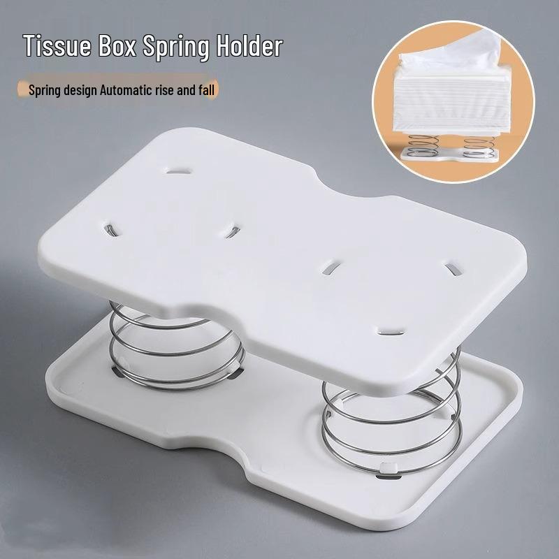 Spring-Base Tissue Box with Lift-Assist for Home & Restaurant
