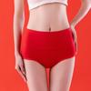 Langsana Women's Red High-Waist Tummy Control Cotton Briefs - 4 Pack